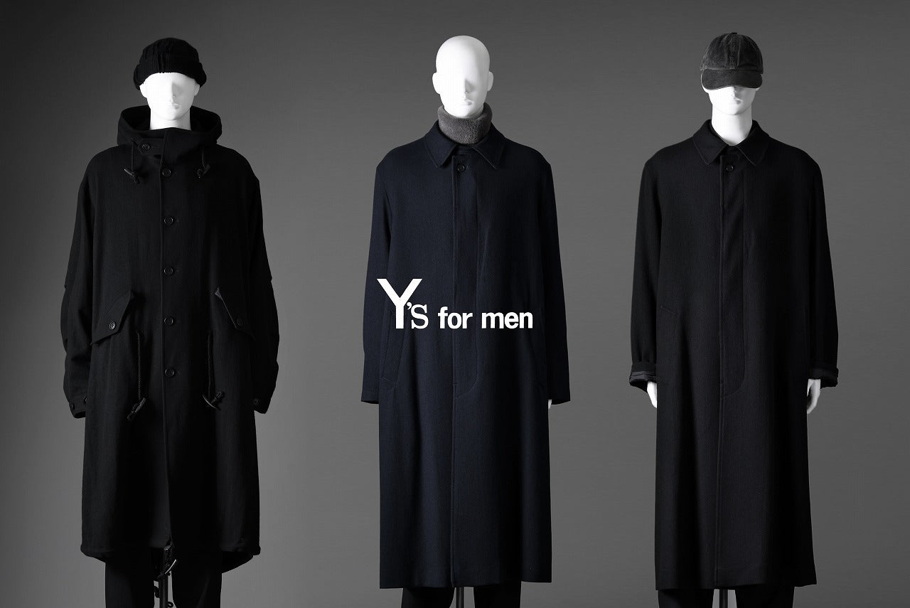 Y's for men  SOUTIEN COLLAR COAT / SMOOTH FLANNEL (NAVY)