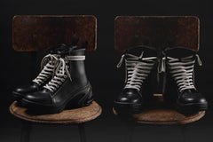 Load image into Gallery viewer, Portaille exclusive TACTICAL LACE &amp; SIDE ZIP BOOTS / ITALIAN VACHETTA SMOOTH &amp;  VB-ALEX (BLACK)