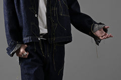 画像をギャラリービューアに読み込む, FULLCOUNT WWⅡ model Brown Cotton Denim Jacket / 13.7oz Zimbabwe Selvedge Denim (INDIGO BLUE / ONE WAHED)