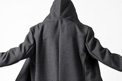 画像をギャラリービューアに読み込む, incarnation HOODED W BREAST BUTTON COAT / MICROSCOPIC CHECK WOOL (T91)