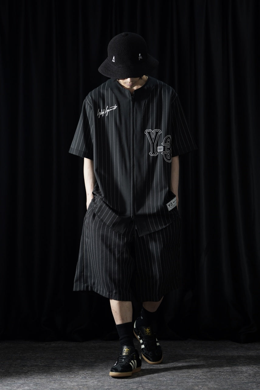Load image into Gallery viewer, Y-3 Yohji Yamamoto PINSTRIPE SPORT UNIFORM SHORT TROUSERS (BLACK)