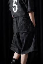 Load image into Gallery viewer, Y-3 Yohji Yamamoto PINSTRIPE SPORT UNIFORM SHORT TROUSERS (BLACK)
