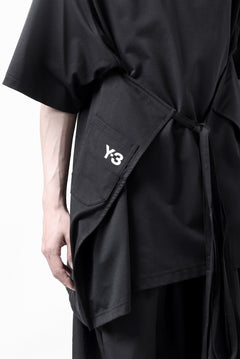 画像をギャラリービューアに読み込む, Y-3 Yohji Yamamoto SAIL CLOSURE SHORT SLEEVE TEE (BLACK)