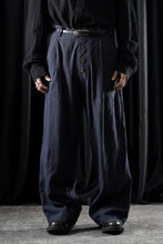 画像をギャラリービューアに読み込む, YUTA MATSUOKA straight pants / raw silk &amp; indigo linen broad (navy)