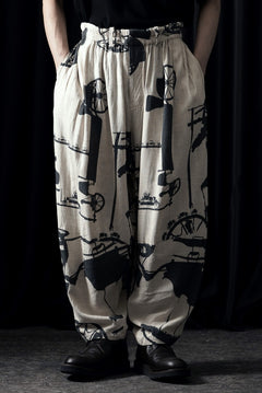 画像をギャラリービューアに読み込む, YUTA MATSUOKA circle pants / antique wagon print (ecru/print)