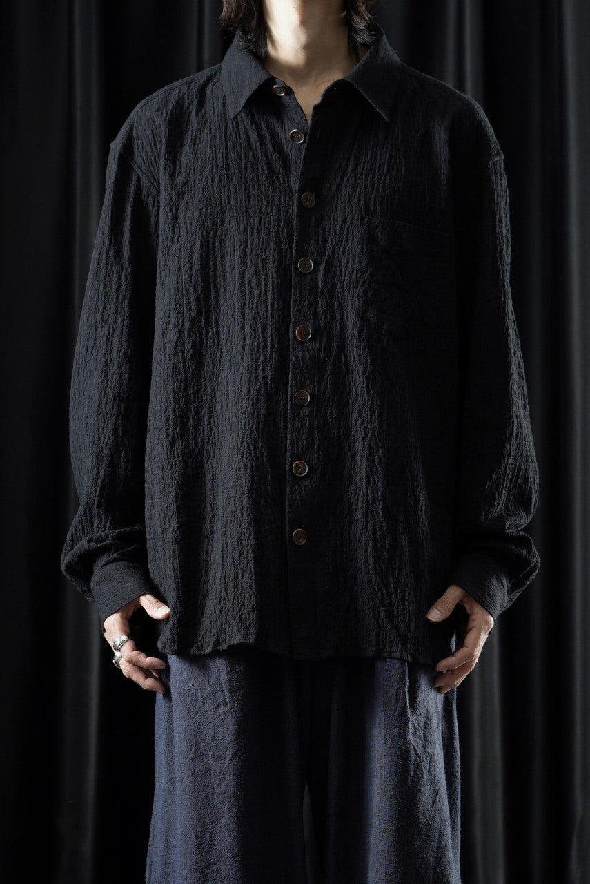 画像をギャラリービューアに読み込む, YUTA MATSUOKA classic shirt / shirring lawn (black)