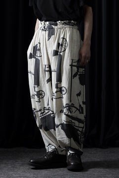 画像をギャラリービューアに読み込む, YUTA MATSUOKA circle pants / antique wagon print (ecru/print)