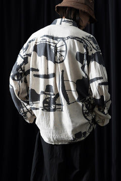画像をギャラリービューアに読み込む, YUTA MATSUOKA classic shirt / antique wagon print (ecru/print)
