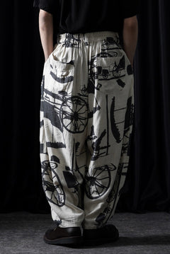 画像をギャラリービューアに読み込む, YUTA MATSUOKA circle pants / antique wagon print (ecru/print)