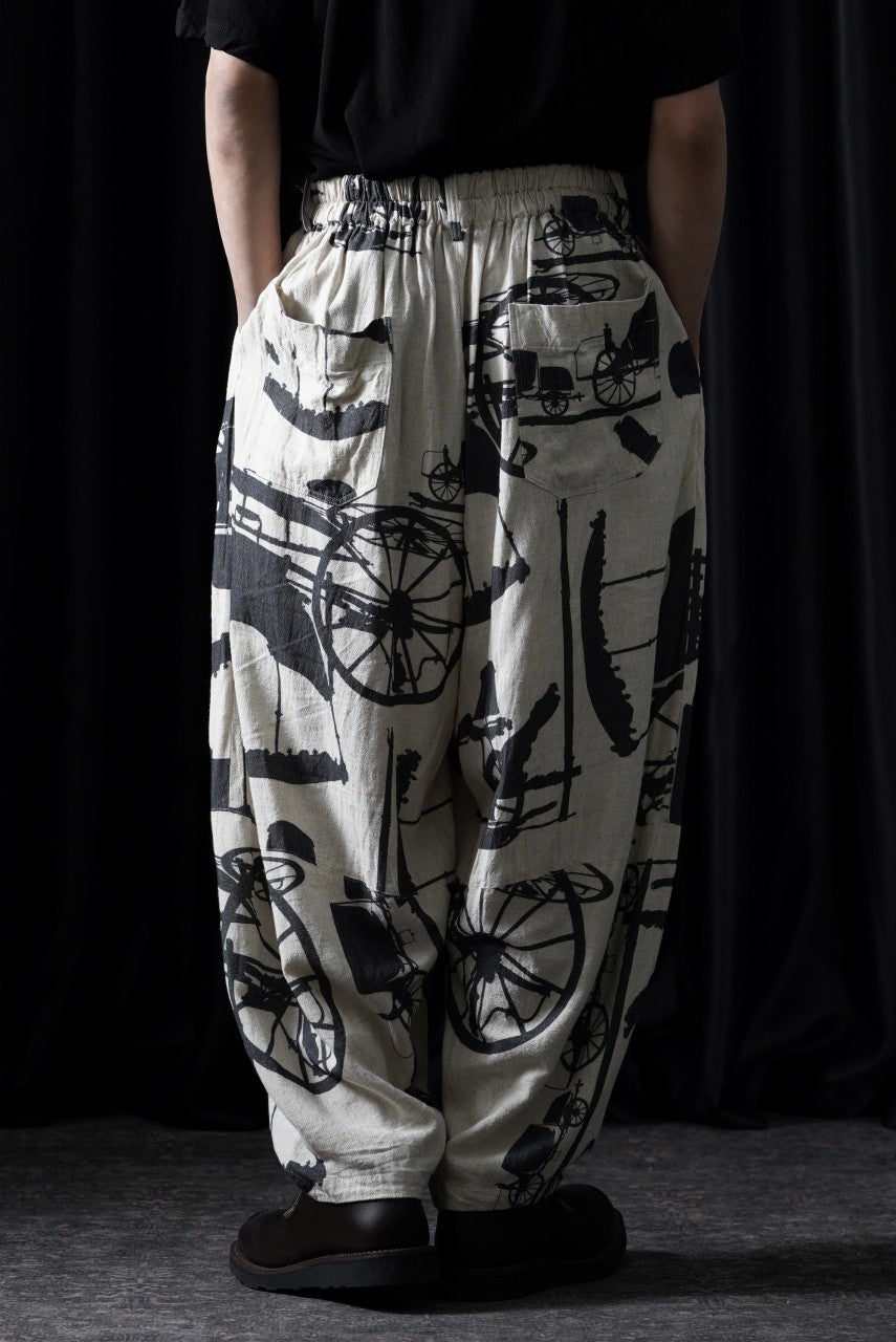 画像をギャラリービューアに読み込む, YUTA MATSUOKA circle pants / antique wagon print (ecru/print)