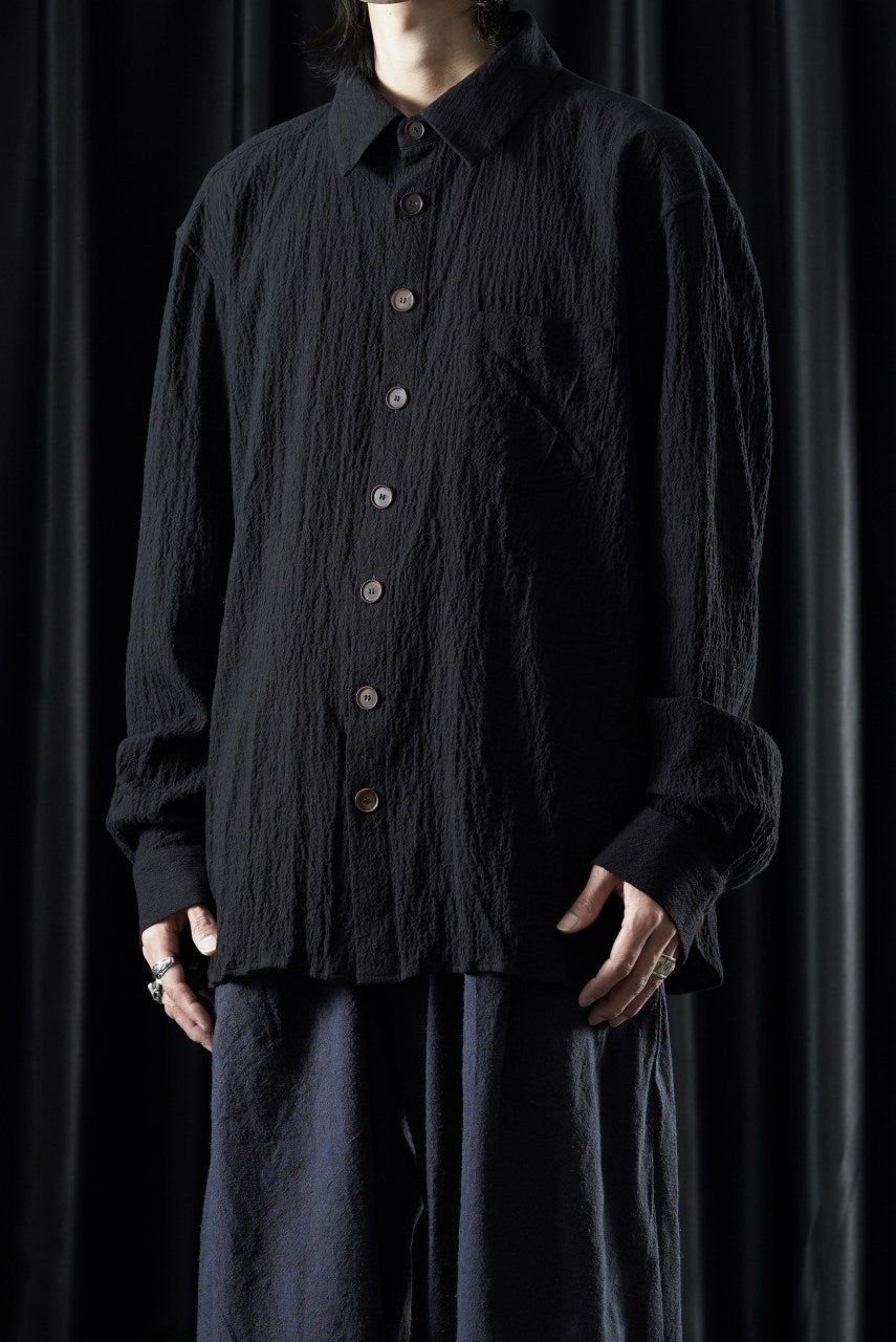 画像をギャラリービューアに読み込む, YUTA MATSUOKA classic shirt / shirring lawn (black)