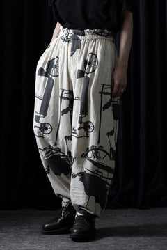 画像をギャラリービューアに読み込む, YUTA MATSUOKA circle pants / antique wagon print (ecru/print)