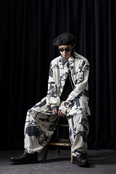 画像をギャラリービューアに読み込む, YUTA MATSUOKA circle pants / antique wagon print (ecru/print)