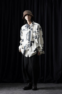 画像をギャラリービューアに読み込む, YUTA MATSUOKA classic shirt / antique wagon print (ecru/print)