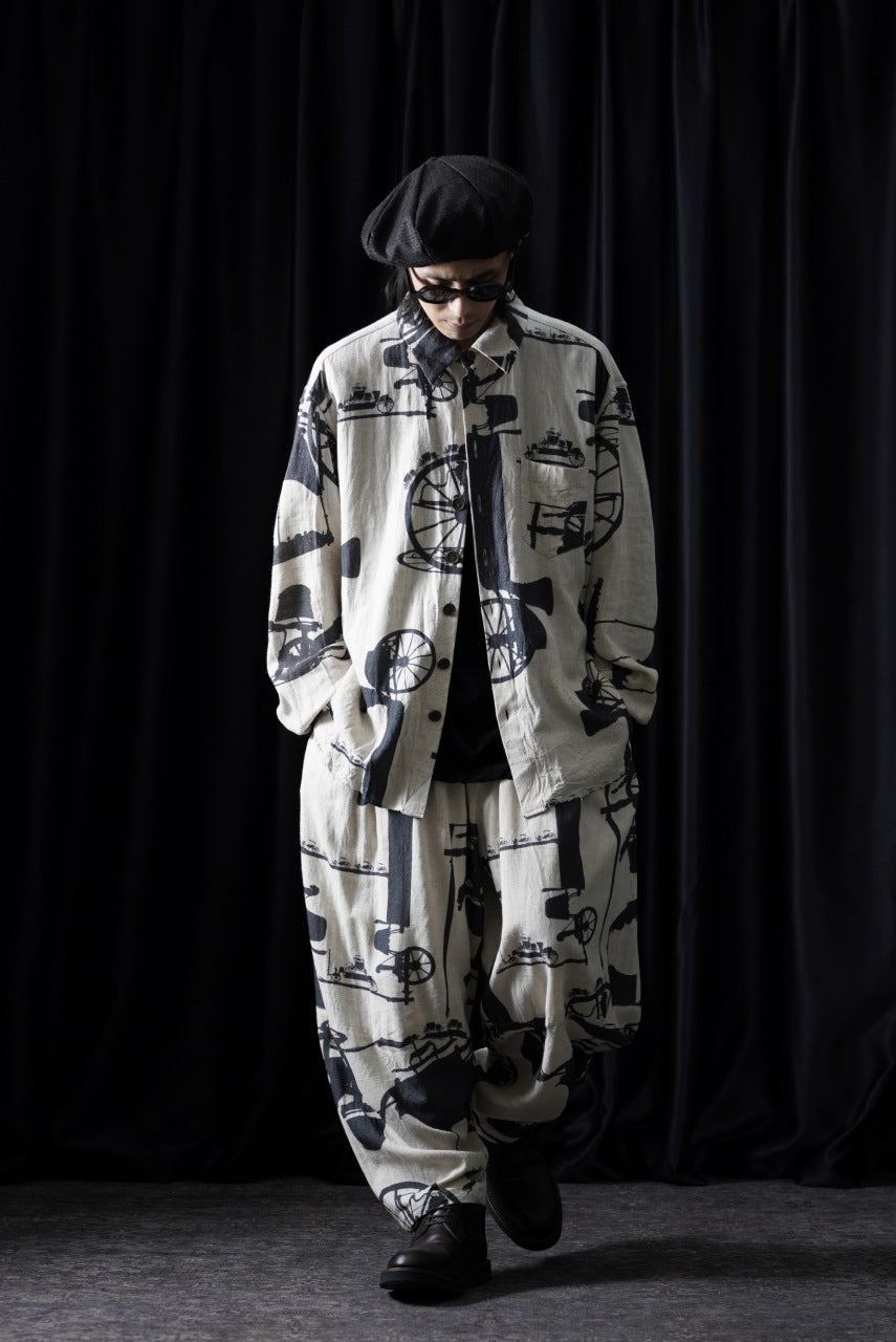 画像をギャラリービューアに読み込む, YUTA MATSUOKA classic shirt / antique wagon print (ecru/print)
