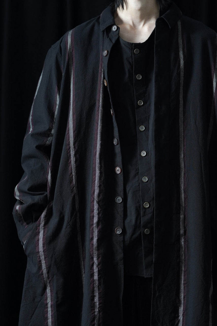 Load image into Gallery viewer, YUTA MATSUOKA collarless shirt / broad cloth cotton (black)