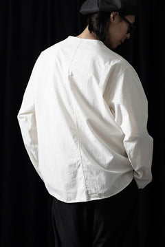 Load image into Gallery viewer, YUTA MATSUOKA collarless shirt / broad cloth cotton (off white)