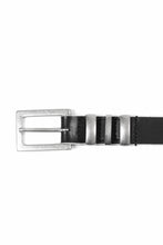画像をギャラリービューアに読み込む, Y&#39;s THICK SEMI GLOSS LEATHER BELT 25mm (BLACK×WHITE)