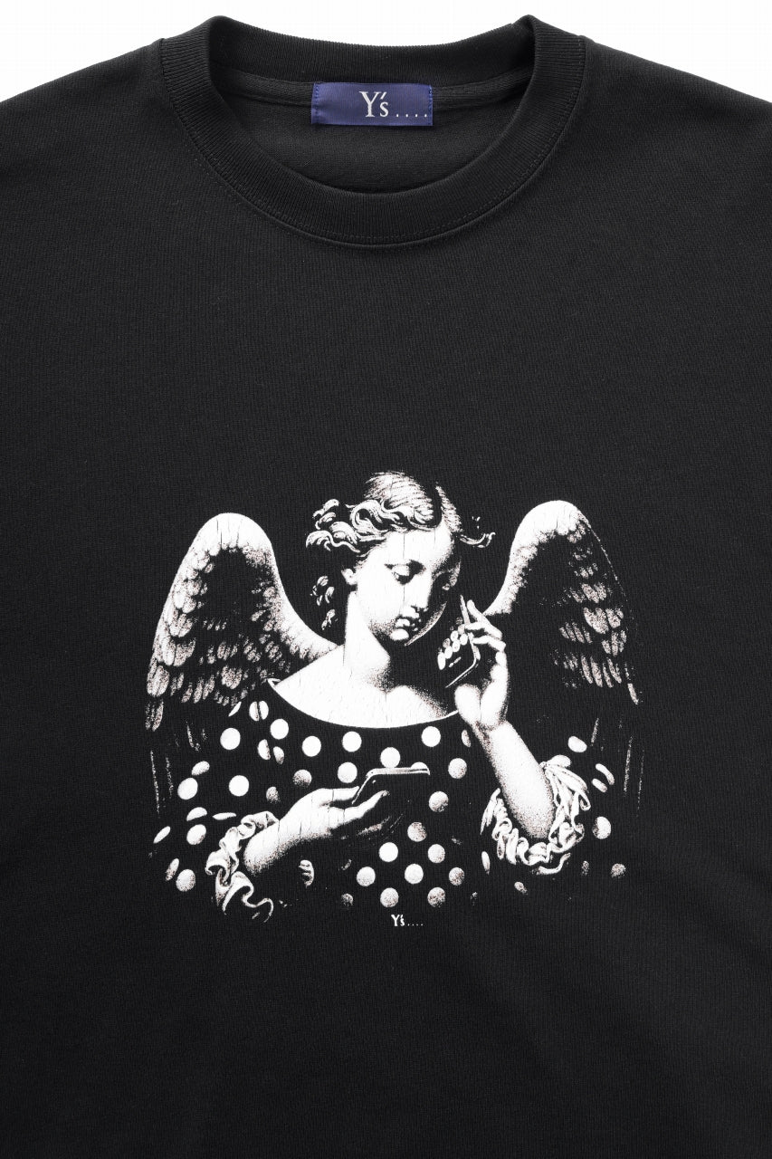 Y's.... ANGEL PRINT T SHIRT A (BLACK)