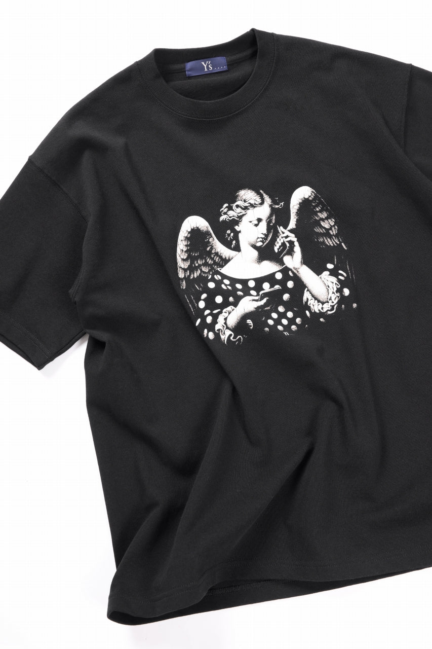 Y's.... ANGEL PRINT T SHIRT A (BLACK)