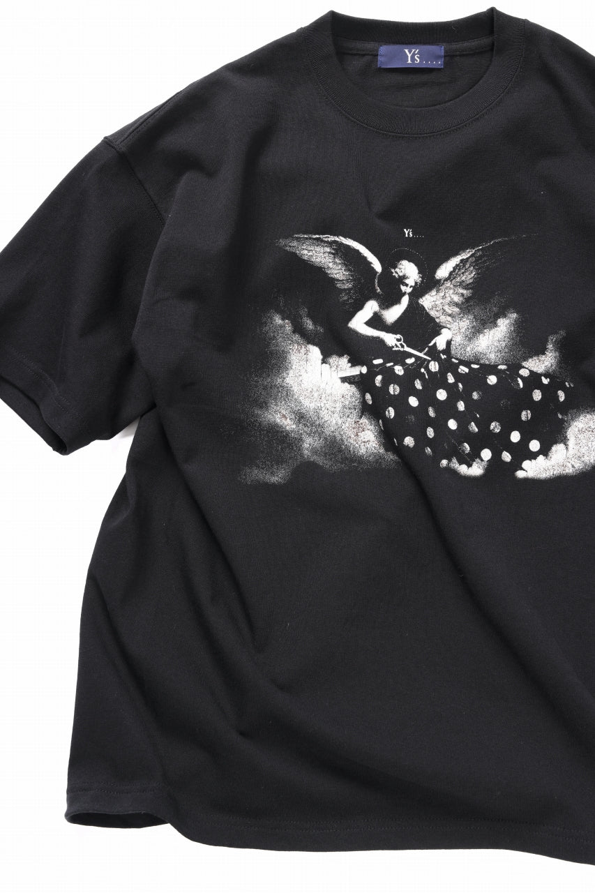 Y's.... ANGEL PRINT T SHIRT B (BLACK)