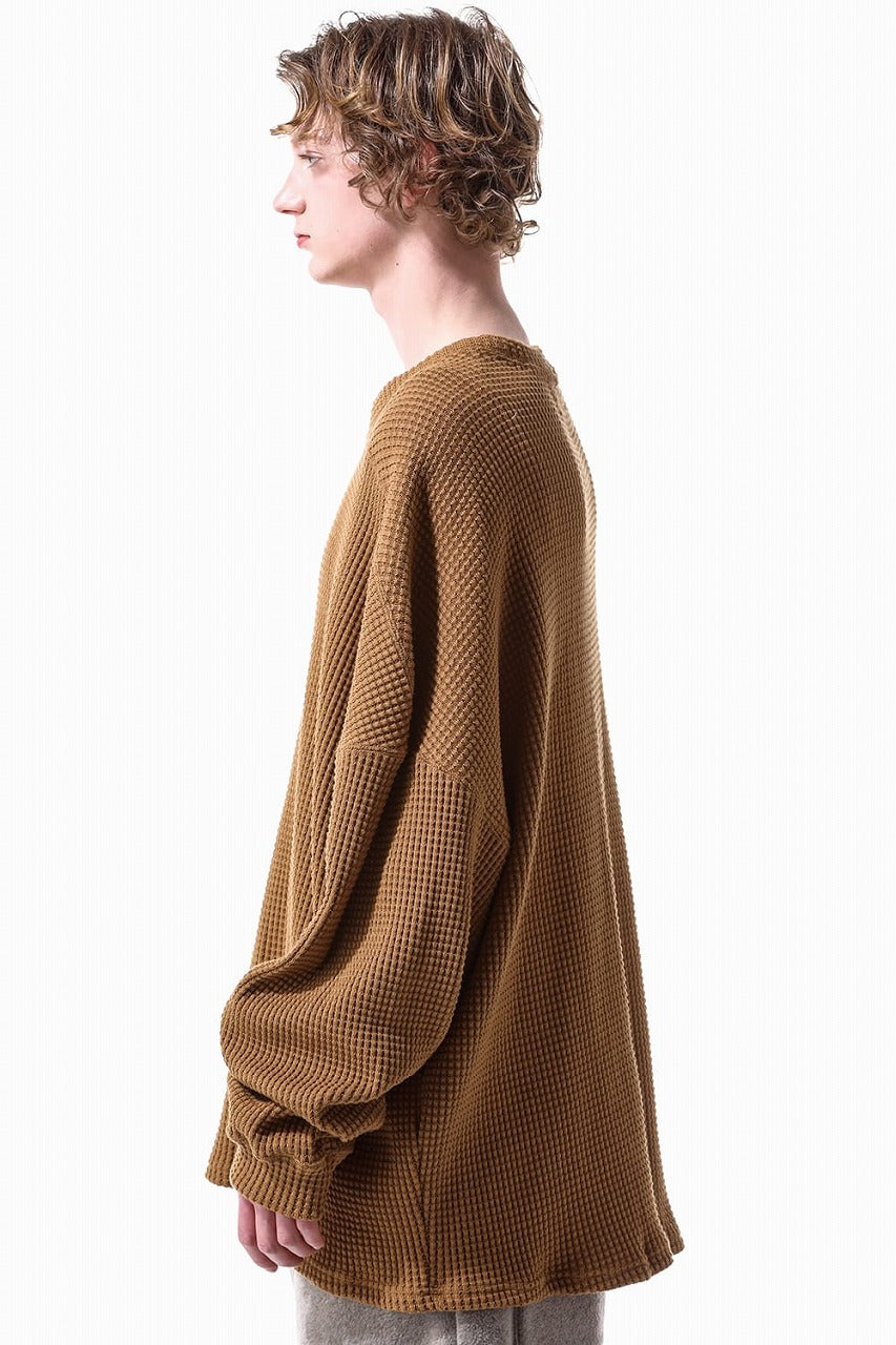 A.F ARTEFACT OVER SIZE TOP / HEAVY WAFFLE JERSEY (CAMEL)