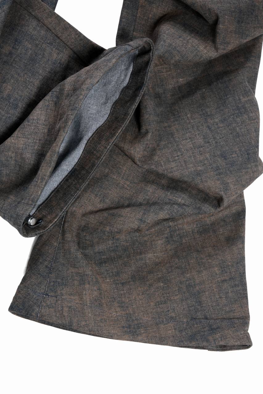 Load image into Gallery viewer, A.F ARTEFACT TUCKED DRAPE PANTS / BLENDED SHADES DENIM (D.VERDIGRIS)
