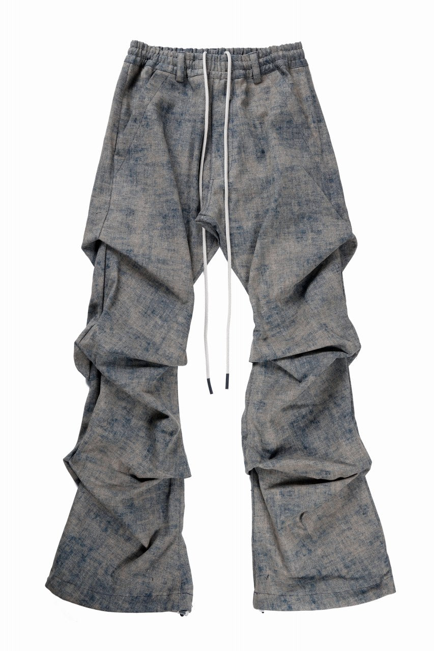 Load image into Gallery viewer, A.F ARTEFACT TUCKED DRAPE PANTS / BLENDED SHADES DENIM (STEEL BLUE)