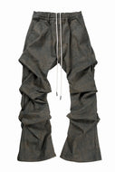 A.F ARTEFACT TUCKED DRAPE PANTS / BLENDED SHADES DENIM (YELLOW)