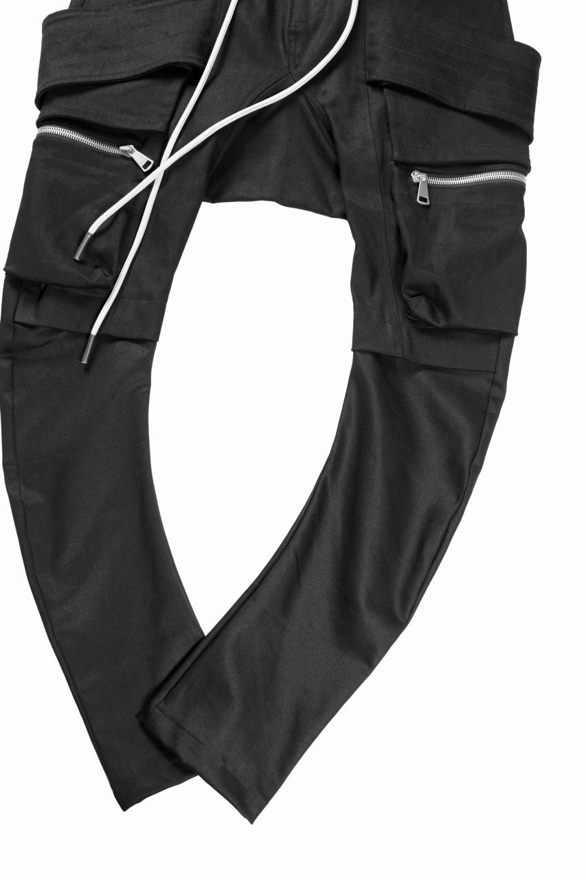 Load image into Gallery viewer, A.F ARTEFACT FLAP-DETAIL SLIM CARGO PANTS / HI-STRETCH DENIM (BLACK)