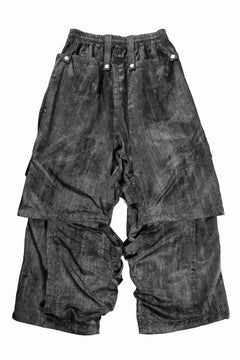 Load image into Gallery viewer, A.F ARTEFACT PARACHUTE WIDE CARGO PANTS / UNEVEN TEXTURE (BLACK)