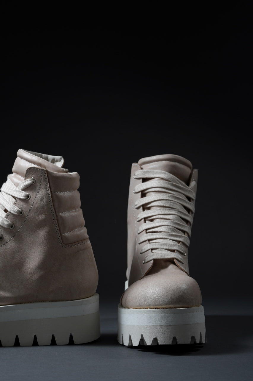 Load image into Gallery viewer, A.F ARTEFACT × Portaille THICK SNEAKER BOOTS / CALF LEATHER (ASH PINK x WHITE)