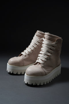 Load image into Gallery viewer, A.F ARTEFACT × Portaille THICK SNEAKER BOOTS / CALF LEATHER (ASH PINK x WHITE)