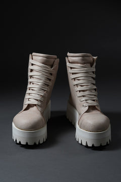 Load image into Gallery viewer, A.F ARTEFACT × Portaille THICK SNEAKER BOOTS / CALF LEATHER (ASH PINK x WHITE)