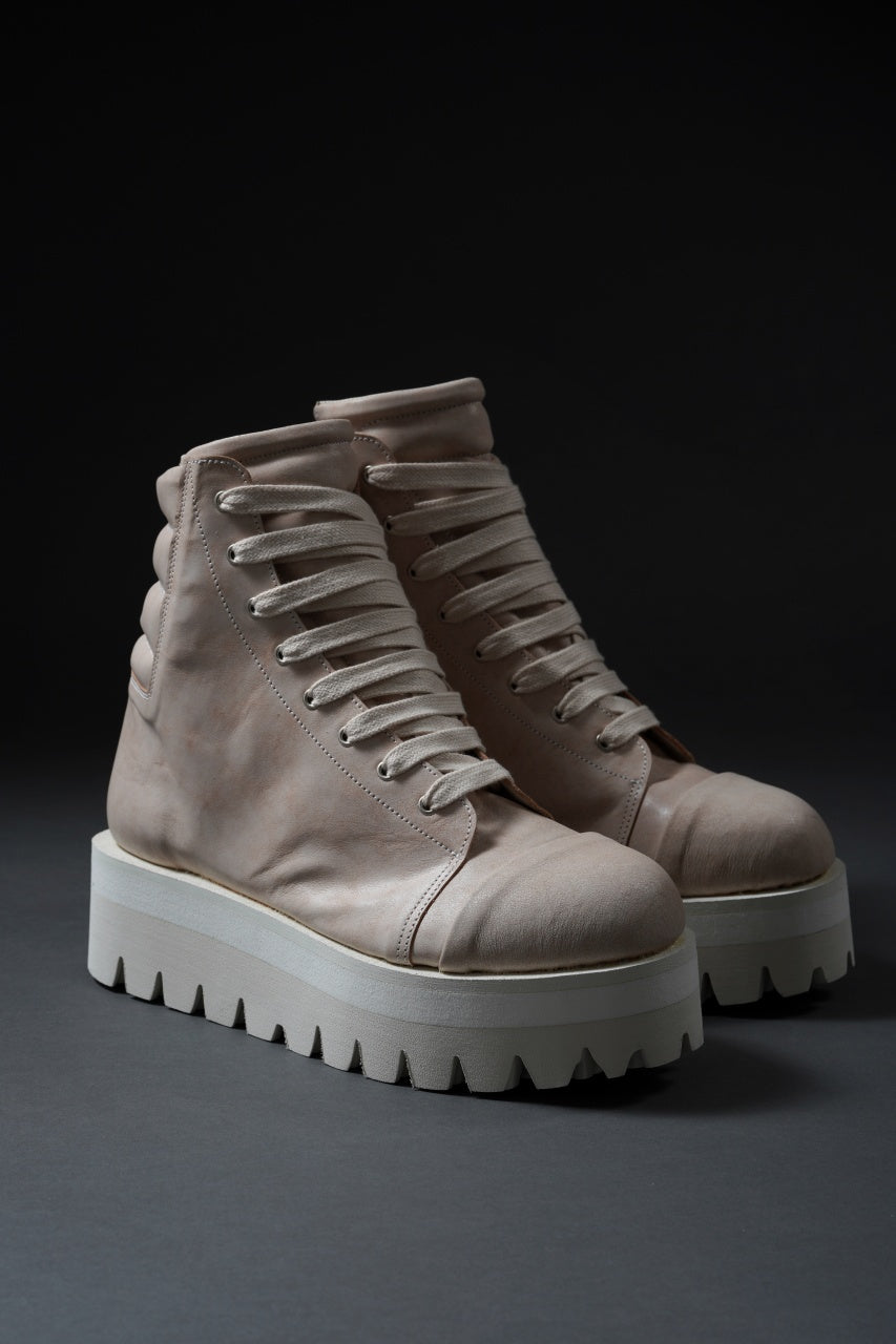 Load image into Gallery viewer, A.F ARTEFACT × Portaille THICK SNEAKER BOOTS / CALF LEATHER (ASH PINK x WHITE)