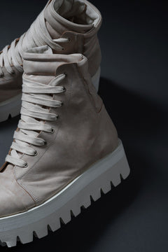 Load image into Gallery viewer, A.F ARTEFACT × Portaille THICK SNEAKER BOOTS / CALF LEATHER (ASH PINK x WHITE)