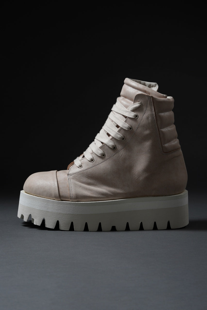 Load image into Gallery viewer, A.F ARTEFACT × Portaille THICK SNEAKER BOOTS / CALF LEATHER (ASH PINK x WHITE)