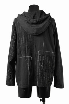 Load image into Gallery viewer, A TENTATIVE ATELIER Branka STITCHES PATCH STRIPE HOODY (BLACK)