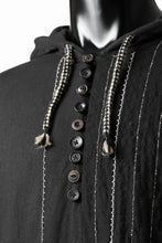 Load image into Gallery viewer, A TENTATIVE ATELIER Branka STITCHES PATCH STRIPE HOODY (BLACK)