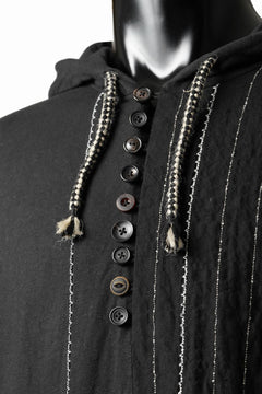 Load image into Gallery viewer, A TENTATIVE ATELIER Branka STITCHES PATCH STRIPE HOODY (BLACK)