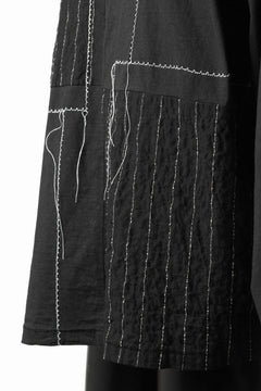 Load image into Gallery viewer, A TENTATIVE ATELIER Branka STITCHES PATCH STRIPE HOODY (BLACK)