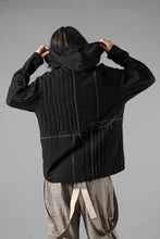 Load image into Gallery viewer, A TENTATIVE ATELIER Branka STITCHES PATCH STRIPE HOODY (BLACK)