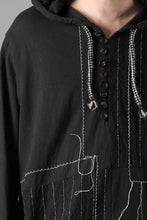 Load image into Gallery viewer, A TENTATIVE ATELIER Branka STITCHES PATCH STRIPE HOODY (BLACK)