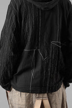 Load image into Gallery viewer, A TENTATIVE ATELIER Branka STITCHES PATCH STRIPE HOODY (BLACK)
