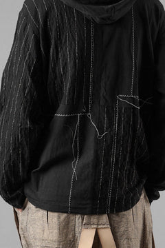 Load image into Gallery viewer, A TENTATIVE ATELIER Branka STITCHES PATCH STRIPE HOODY (BLACK)