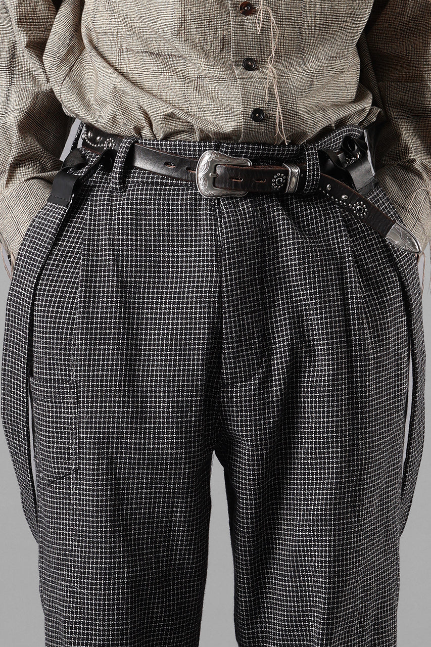 Load image into Gallery viewer, A TENTATIVE ATELIER exclusive George II PAINTER'S CROSS BAND PANTS (BLACK)