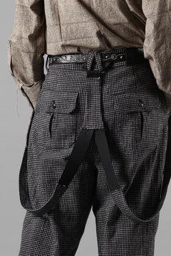 Load image into Gallery viewer, A TENTATIVE ATELIER exclusive George II PAINTER'S CROSS BAND PANTS (BLACK)