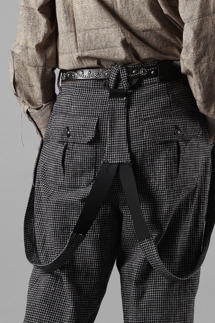 Load image into Gallery viewer, A TENTATIVE ATELIER exclusive George II PAINTER'S CROSS BAND PANTS (BLACK)