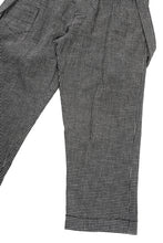 Load image into Gallery viewer, A TENTATIVE ATELIER exclusive George II PAINTER'S CROSS BAND PANTS (BLACK)