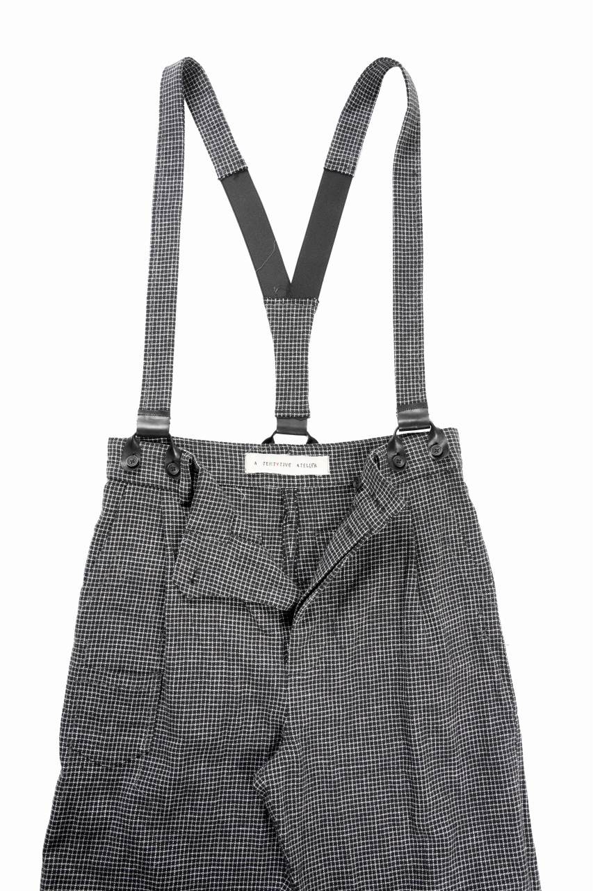 Load image into Gallery viewer, A TENTATIVE ATELIER exclusive George II PAINTER'S CROSS BAND PANTS (BLACK)